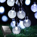 Ηλιακά Bubble Λαμπάκια Χριστουγεννιάτικα Ψυχρού Φωτισμού με 8 Προγράμματα - Φωτάκια LED Εξωτερικού Χώρου με Φωτοβολταϊκό Πάνελ