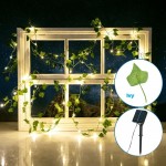 Ηλιακά LED Φώτα 5m με Φύλλα Ευκαλύπτου – Ζεστός Λευκός Φωτισμός 2700K - Aigostar