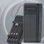 Ηλιακό PowerBank KLGO - Φορητή Μπαταρία Φορτιστής20000 mAh   Ηλιακό Πάνελ - Solar Power Bank Μαύρο