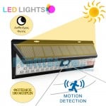 Ηλιακό Solar Ευρυγώνιο Φωτιστικό - Προβολέας Τοίχου 180ᵒ Μοιρών LED με Ανιχνευτή Κίνησης, Αισθητήρα Νυκτός , Φωτοκύτταρο & 2 Λειτουργίες Φωτισμού