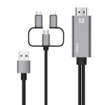 Καλώδιο HDMI - Προβολή Full HD 1080P από Lightning, Type-C ή Micro USB σε TV