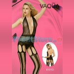 Ολόσωμο Sexy Καλσόν Δίχτυ με Ενσωματωμένες Ζαρτιέρες και Κάθετες Γραμμές VAQUA-81013