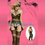 Ολόσωμο Sexy Καλσόν με Διάτρητα Σχέδια με Χιαστή στο Μπούστο VAQUA-81016