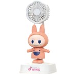 Παιδικό USB Ανεμιστηράκι με Κινούμενη Φιγούρα τύπου Labubu Πορτοκαλί