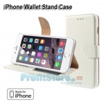 Δερμάτινη Θήκη Πορτοφόλι με Βάση Στήριξης για iPhone 6 Plus - Λευκό