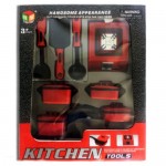 Παιδικά Μαγειρικά Σκεύη - Σετ 8 Τεμαχίων σε Μαύρο,Κόκκινο Χρώμα