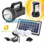 Ηλιακό Σύστημα Φωτισμού & Φόρτισης USB με Ισχυρότατο Φακό Φωτιστικό & 3 Λάμπες LED