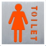 Φωτιζόμενη  Πινακίδα Αλουμινίου - Επιγραφή LED Toilet Woman Red