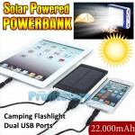 Ηλιακή Μπαταρία Φορτιστής Υψηλής Ισχύος 2,1A & Φωτιστικό LED - Solar Ηλιακό Power Bank Eboot ES22000