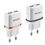 Αντάπτορας Φορτιστής Ρεύματος με 2 θύρες USB AWEI C-930