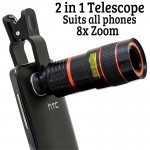 Μινι Τηλεσκόπιο - Μονόκυαλο 8x και για Κινητό Τηλέφωνο 2 σε 1 - Οπτικός Τηλεφακός Ζουμ