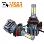 Τριπλοί Λαμπτήρες Φώτα Αυτοκινήτου - Λάμπες LED H4 15.000LM COB Διπλής Σκάλας