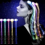 Εντυπωσιακό Πολύχρωμο Led Φωτεινό Αξεσουάρ Κλαμεράκι Για Τα Μαλλιά Σας Με Οπτικές Ίνες