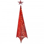 Εντυπωσιακό Κόκκινο Χριστουγεννιάτικο Δέντρο Πυραμίδα LED 150εκ. Pyramid Led Christmas Tree