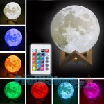 Τηλεχειριζόμενο Ανάγλυφο Φωτιστικό Αφής Φεγγάρι 3D RGB Moon Light LED 15cm - Επαναφορτιζόμενο με 16 Αποχρώσεις & 4 Προγράμματα