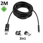 Αδιάβροχη Κάμερα Ενδοσκόπιο με USB & Micro USB 2 Σε 1 Για Android & H,Y & με 6 LED 2m