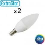 Λαμπτήρας LED ExtraStar 5W E14 με Ψυχρό Φως Σετ 2 Τεμαχίων