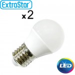 Λαμπτήρας LED ExtraStar 4W E27 με Ψυχρό Φως Σετ 2 Τεμαχίων
