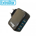 Φορητός Φορτιστής Ρεύματος ExtraStar 5V με 4x Εξόδους USB 4.1A