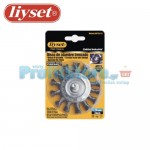 Συρματόβουρτσα Στρογγυλή Ατσάλινη Στριφτή Δράπανου με Αξονάκι Liyset 75mm