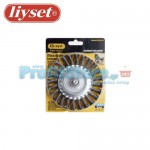 Συρματόβουρτσα Στρογγυλή Ατσάλινη Στριφτή Δράπανου με Αξονάκι Liyset 125mm