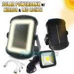 Μίνι Ηλιακό Φωτιστικό - Φορτιστής Powerbank - LED Καθρέφτης - USB Multi Function Solar Mirror Power Bank Cclamp