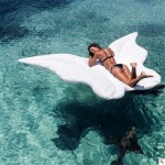 Μεγάλο Φουσκωτό Στρώμα Θαλάσσης - Πισίνας Λευκή Πεταλούδα - Inflatable Sea Bed Butterfly 240 x 215