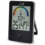 Ψηφιακό Θερμόμετρο / Υγρόμετρο Εσωτερικού Χώρου με Ρολόι & Έγχρωμη Απεικόνιση Επιπέδου Υγρασίας
