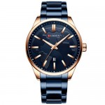 Ανδρικό Ρολόι Curren Blue-Gold - Watch Men Waterproof Calendar Quartz Wrist