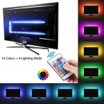 Κιτ Κρυφού Φωτισμού Τηλεόρασης & Διακόσμησης - 4 x Αυτοκόλλητη Ταινία 5050 SMD LED RGB με Τηλεχειριστήριο 3V USB 50cm
