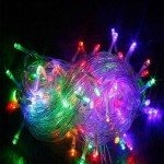 Λαμπάκια 100LED με RGB Πολύχρωμο Φώς με Διάφανο Καλώδιο - Χριστουγεννιάτικα Λαμπάκια Φωτάκια