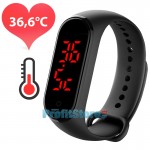 Έξυπνο Θερμόμετρο - Ρολόι Χειρός Bracelet USB - Intelligent Temperature Measurement Smart Watch Band Μαύρο