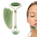 Ρολό & Πέτρα Σετ Πράσινο Νεφρίτη για Μασάζ Προσώπου - Anti-aging Facial Massgae Gift Set Πράσινο