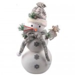 Χριστουγεννιάτικος Διακοσμητικός Λούτρινος Χιονάνθρωπος 42cm - Snowman Decor