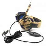 Gaming Ρυθμιζόμενα Ακουστικά Κεφαλής On Ear με USB Jacks 3,5mm & Μικρόφωνο για Υπολογιστή - Ενσύρματα PC Headset  Καφέ Παραλλαγής
