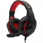 Gaming Ρυθμιζόμενα Ακουστικά Κεφαλής με Μικρόφωνο Jack 3,5mm On Ear για Υπολογιστή - Ενσύρματα PC & PS4 Headset Κόκκινο Μαύρο