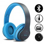 Ασύρματα & Ενσύρματα On-Ear Αναδιπλούμενα Ακουστικά Bluetooth, Aux, Handsfree - Wireless Headphones Μπλε
