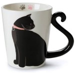Κούπα με Λαβή σε Σχήμα Ουρά Γάτας - Black Kitten Mew Mug