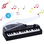 Μίνι Παιδικό Bluetooth Πιάνο Πολυλειτουργικό - Ηχείο & LED Φωτιστικό Αφής - Mini Bluetooth Audio Night Light Piano Μαύρο