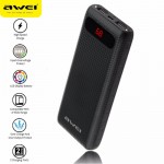 Φορητή Μπαταρία με 2 USB - Power Bank Awei P70K 20.000 mAh Dual LED Light Μαύρο