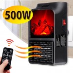 Μίνι Τζάκι Αερόθερμο με Εφέ Φλόγας - Σόμπα Πρίζας με Θερμοστάτη, Χρονοδιακόπτη, LED Οθόνη & Τηλεχειριστήριο - Flame Heater 500Watt