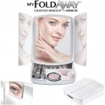 Τριπλός Καθρέφτης με Φωτισμό LED, Θήκη Μακιγιάζ & Έξτρα Μίνι Μεγεθυντικό Καθρεφτάκι - FoldAway Lighted Makeup Mirror