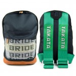 Τσάντα Πλάτης BRIDE Μαύρη με Πράσινους Ιμάντες Αγωνιστικές Ζώνες Αυτοκινήτου Takata – Bacpack Racing JDM
