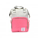Τσάντα Μωρού Πλάτης Mommy Bag Backpack AiFi – Ροζ, Γκρι Ριγέ