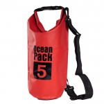 Αδιάβροχος Αεροστεγής Σάκος / Τσάντα 5L με Λουρί Ώμου που Επιπλέει στο Νερό Ocean Pack , Κόκκινο