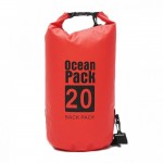 Αδιάβροχος Αεροστεγής Σάκος / Τσάντα 20L με Λουρί Ώμου που Επιπλέει στο Νερό Ocean Pack , Κόκκινο