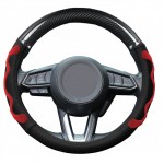 Κάλυμμα Τιμονιού Δερματίνη 37-38cm - CarSun Κόκκινο
