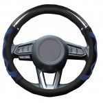 Κάλυμμα Τιμονιού Δερματίνη 37-38cm - CarSun Μπλε