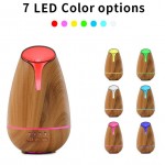 Υγραντήρας Υπερήχων με Χρονοδιακόπτη & RGB LED Φωτισμό 120ml - Συσκευή Αρωματοθεραπείας Aroma Diffuser Χρώμα Φυσικό Ξύλου
