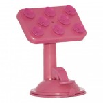 Βάση Αυτοκινήτου Universal με Βεντούζες για GPS Συσκευές και Κινητά Τηλέφωνα με Αντιολισθητική Επιφάνεια - Ροζ